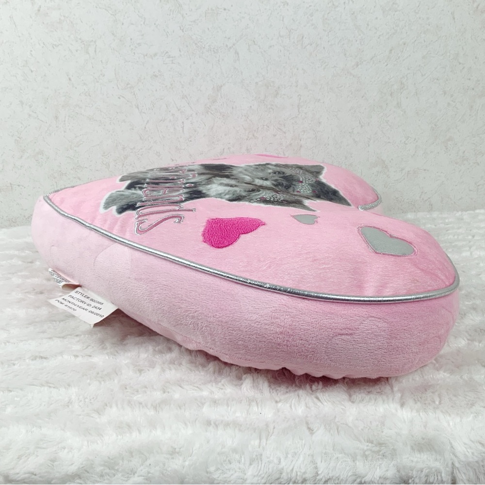 Justice Yorkie Puppy Best Friends Rhinestone Crowns Pink Heart Plush Pillow 2010 - Picture 9 of 11
